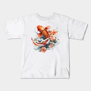 Koi Fish In A Pond Kids T-Shirt